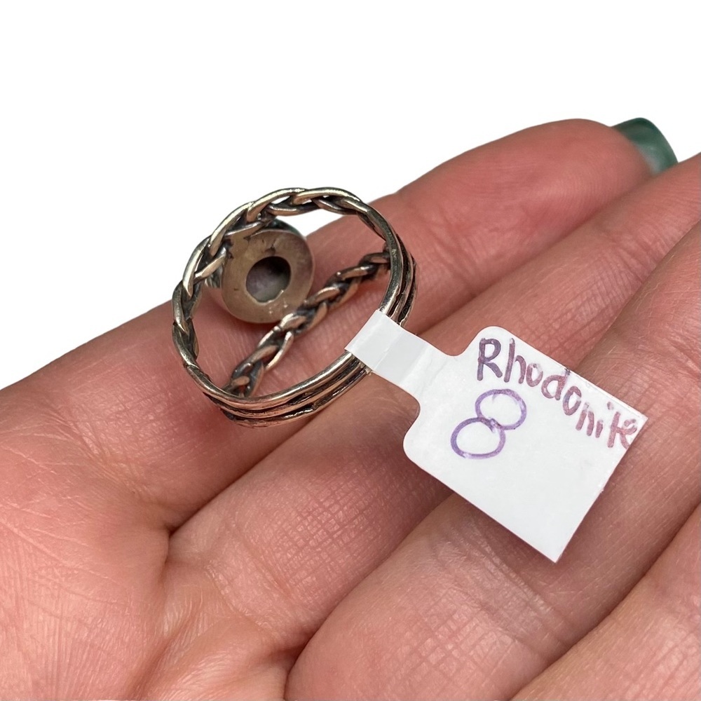 Artisan Silver and Pink Stone Ring - Picture 6 of 8
